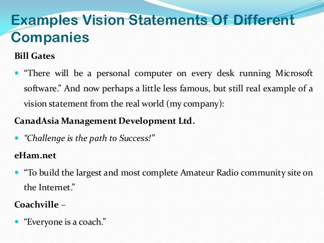 personal vision statement samples