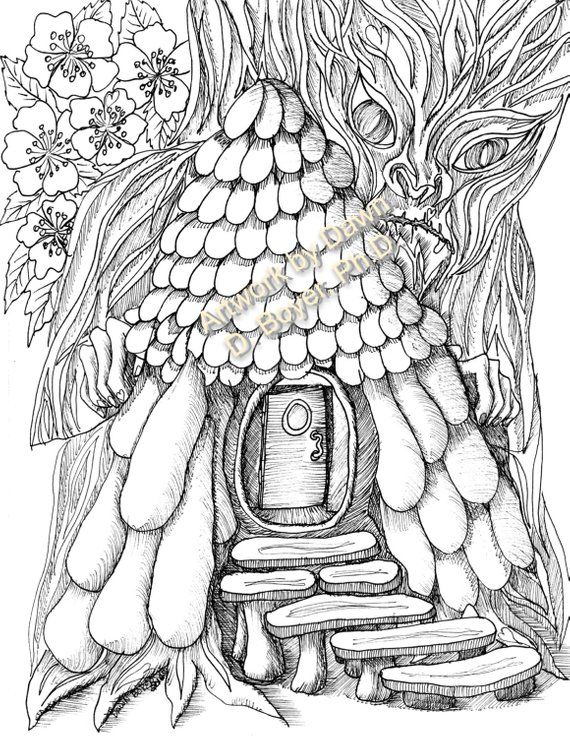 Fairy Houses and Fairy Doors Vol 3 and 4 Individual Coloring Etsy
