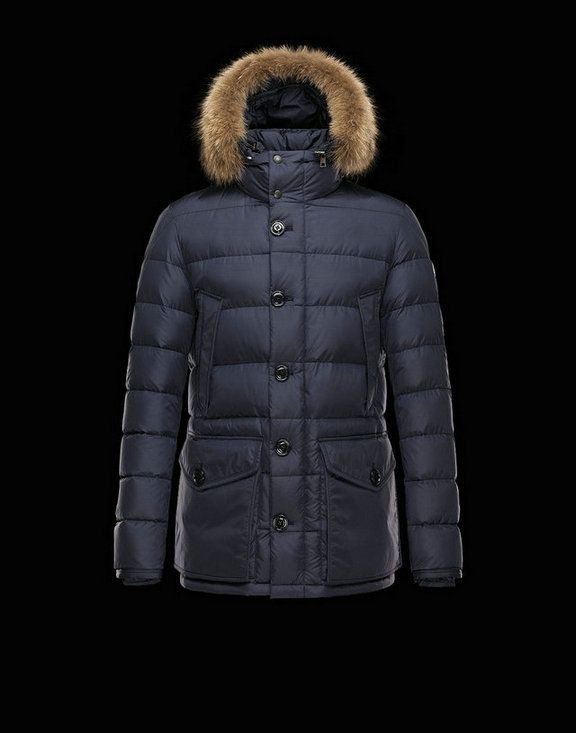 moncler cluny nylon puffer jacket with fur hood navy moncler cluny nylon puffer jacket with fur hood navy