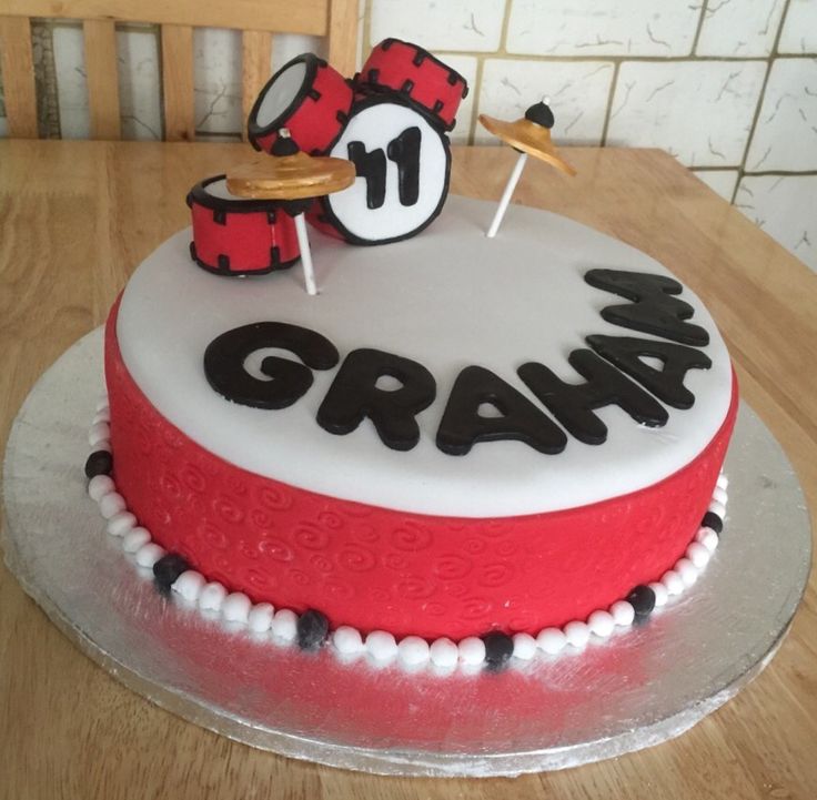 Birthday Cake With Drum Kit And Guitars Birthday Cake With Drum Kit And Guitars