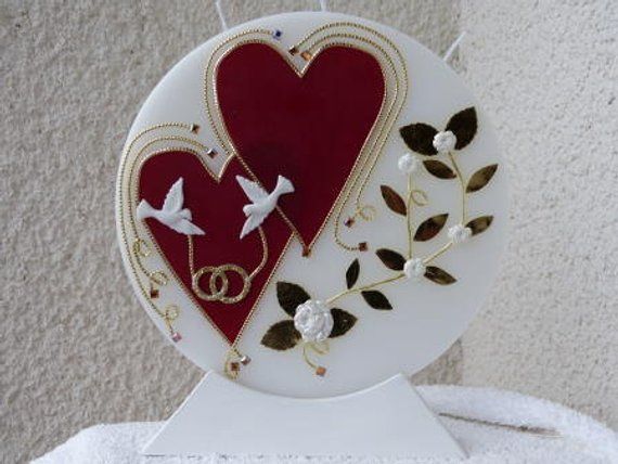 Hochzeitskerze Jubiläumskerze rot