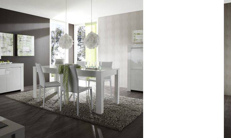 Salle à manger complète design APHODITE, avec option rallonge 40 cm, coloris b...