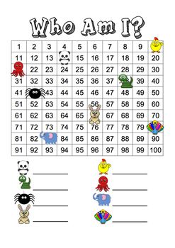 who am i hundreds chart activity 100 boards 120 charts i charts
