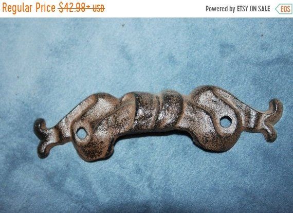2 Cast Iron Drawer or Cabinet pull with a knob in the center