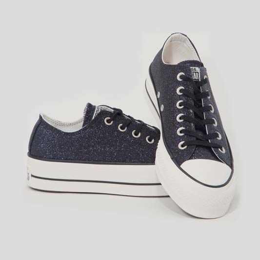 converse nere brillantini