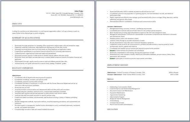 Business Administration Resume Administrative Resume Samples - food and beverage server resume Business Administration Resume Administrative Resume Samples - food and beverage server resume
