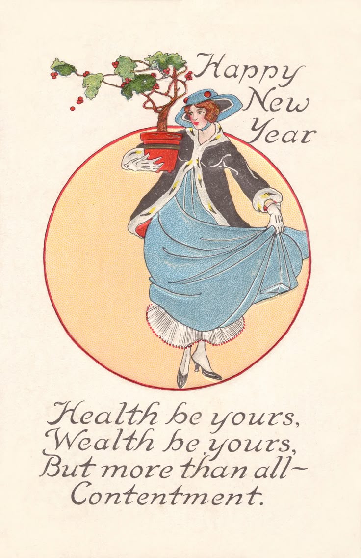145 Best Quotes New Year Images On Pinterest Fashion Sketchbook Vintage Hy New Year Postcard