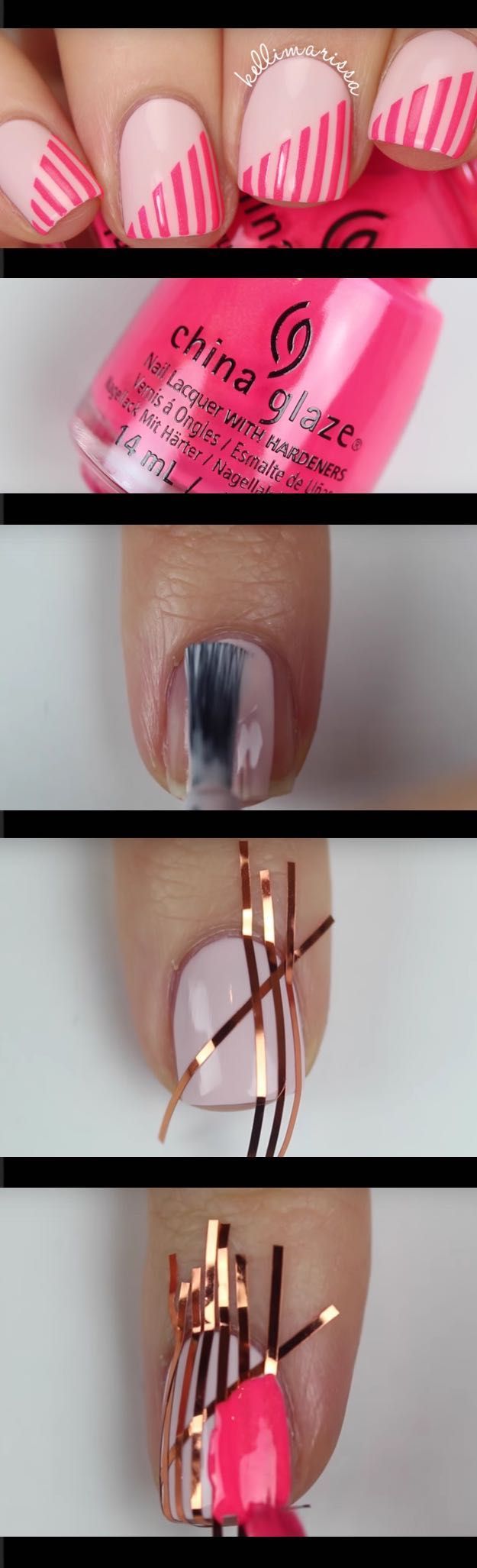 Super Easy Nail Art Ideas for Beginners – DIY Beginner Striping Tape Nail Art Tu…