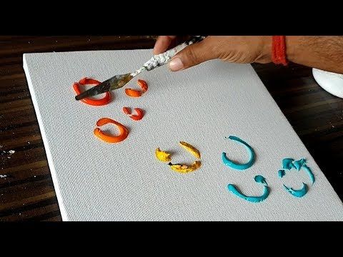 Easy Abstract Painting/Fun with Acrylic Paints/Relaxing demo/Project 365...