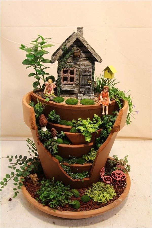 Charming Fairy Garden Ideas With Broken Pots In 2020 Images