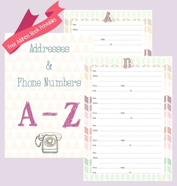 free address book printables 3 organization home pinterest