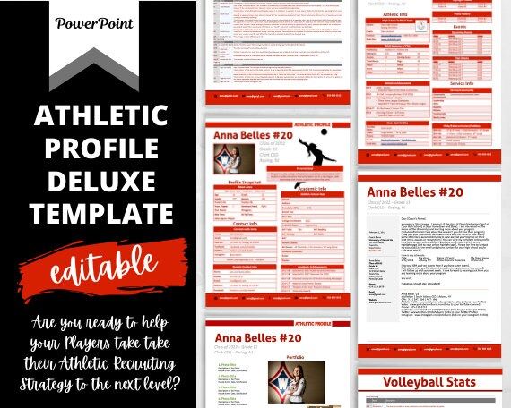 Volleyball Athletic Profile Deluxe Template Powerpoint Template Volleyball Athletic Profile Deluxe Template Powerpoint Template