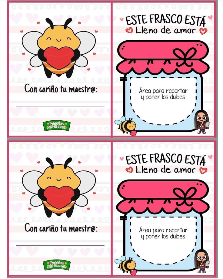 Spanish Valentine s Day Cards With Pictures Of Bees And Hearts Spanish Valentine s Day Cards With Pictures Of Bees And Hearts