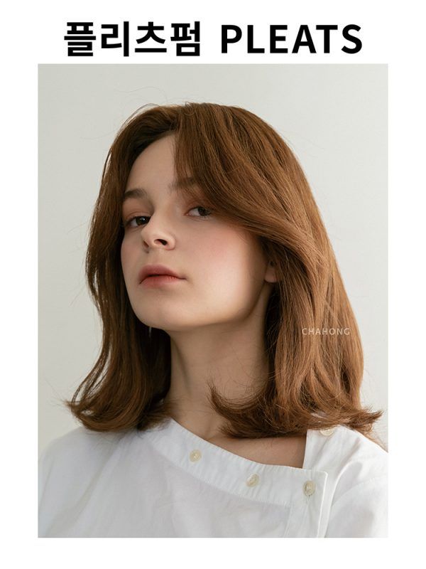 PLEATS 플리츠펌 CHAHONG ROOM 차홍룸 미디엄 헤어스타일, 어깨길이 머리, 헤어스타일