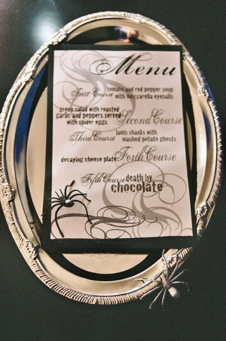 menu cards for dinner party