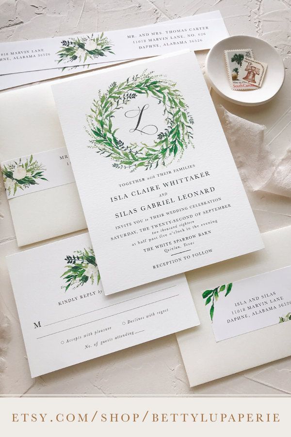 Greenery Wedding Invitations Rustic Elegant Greenery Wedding Invitations Rustic Elegant Watercolor Fl Gardens Fall Brides Beautiful Green Color Palettes Boho