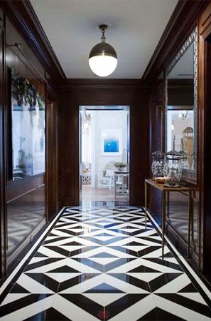 Black White Marble Floor Design