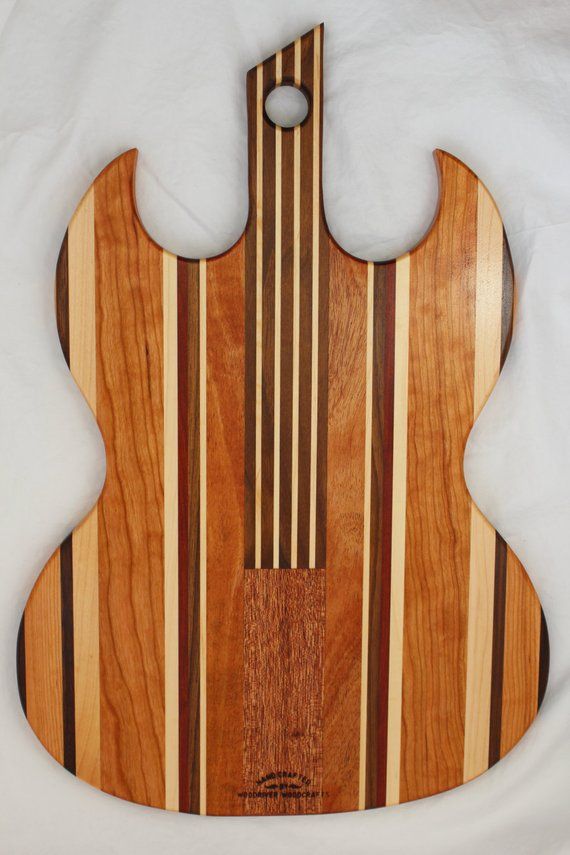 Handmade Oak Guitar Cutting Board Serving tray