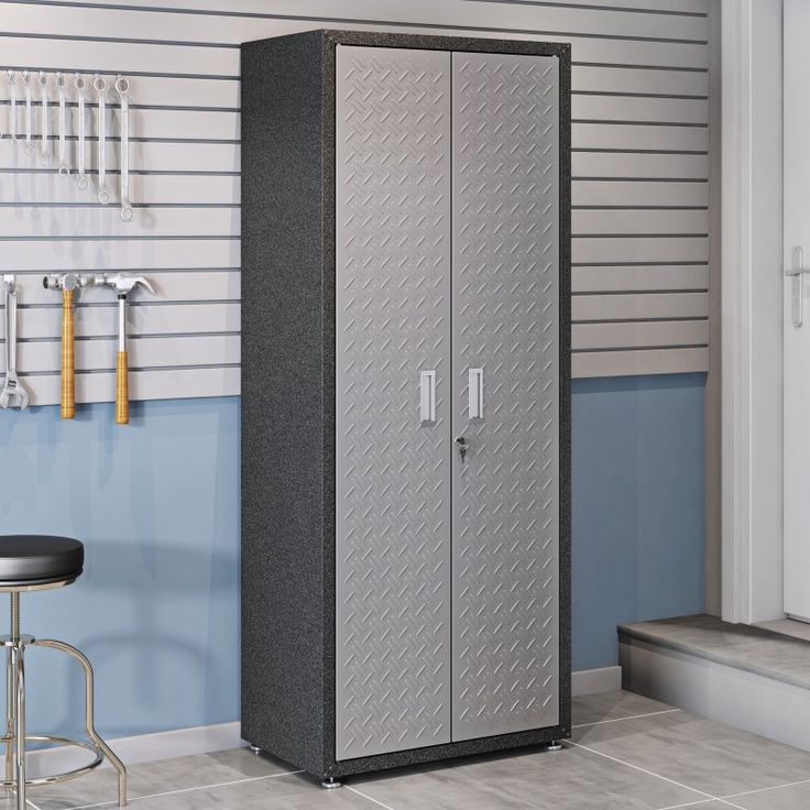 Manhattan Comfort Fortress Tall Textured Metal Garage