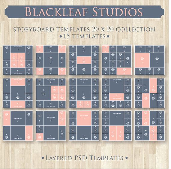 Photo Storyboard Template - 20x20 inches PSD Digital Scrapbooking - digital storyboard templates Photo Storyboard Template - 20x20 inches PSD Digital Scrapbooking - digital storyboard templates