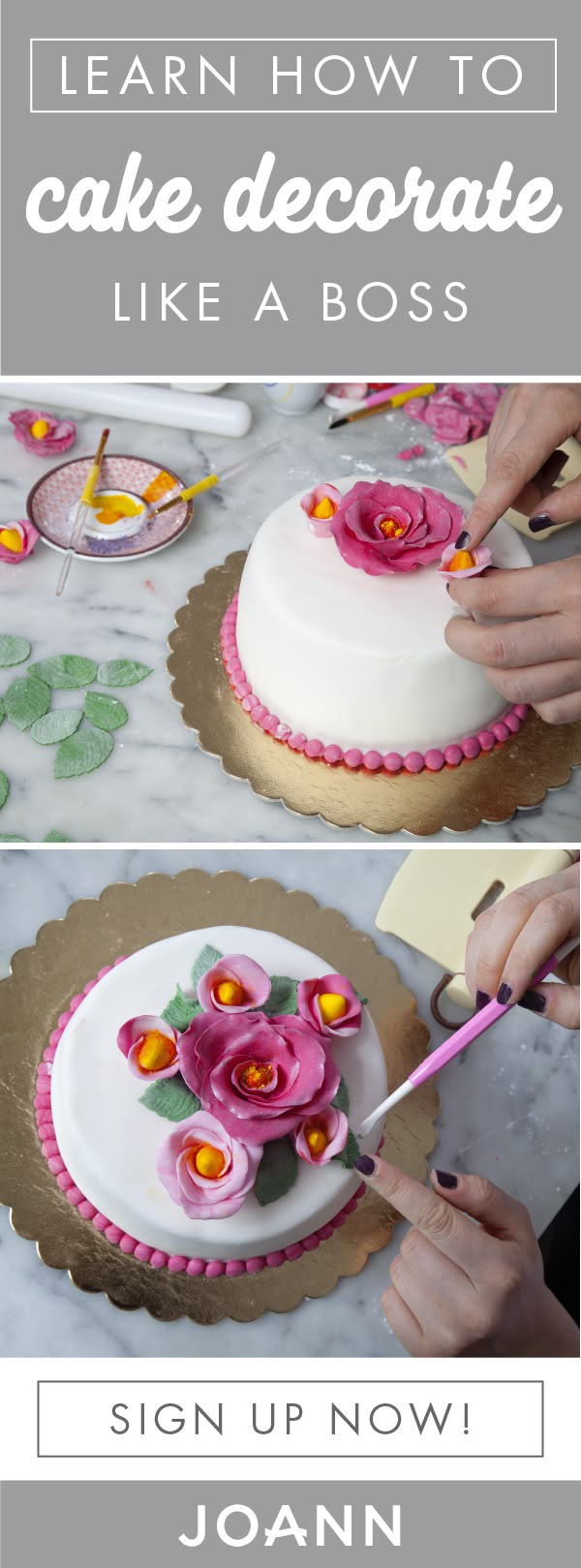 Learn how to create dessert masterpieces with the help of beginner classes from JOANN! Sign up to discover all the cake decorating tips and techniques you’ll need to transform cake into a tasty work of art.