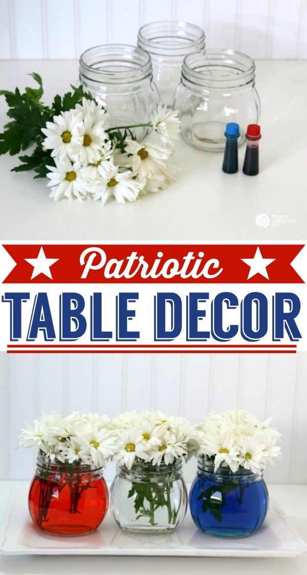 Easy Patriotic Table Decor | 4th of July table decoration | Red, White and Blue … Easy Patriotic Table Decor | 4th of July table decoration | Red, White and Blue …