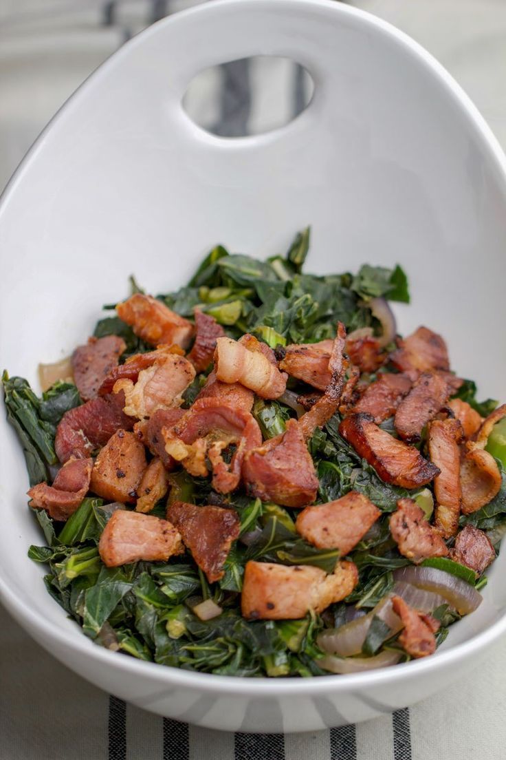 Collard Greens Stir Fry + Bacon Chips & Pepper Recipe Collard Greens Stir Fry + Bacon Chips & Pepper Recipe