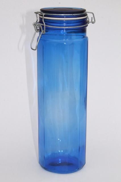 Cobalt Blue Glass Kitchen Canister Set Cobalt Blue Glass Kitchen Canister Set