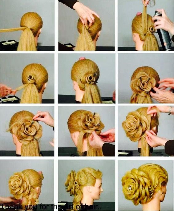 Step by step hairstyle (With images) Flowers in hair