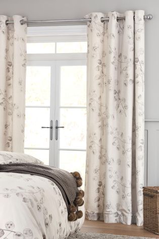Natural Seed Pod Blackout Lined Eyelet Curtains Home Natural Seed Pod Blackout Lined Eyelet Curtains