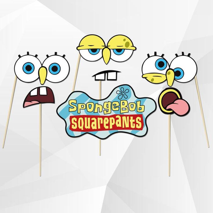 SpongeBob Inspirated Photo Booth Props Printable Spongebob Etsy in SpongeBob Inspirated Photo Booth Props Printable Spongebob Etsy in