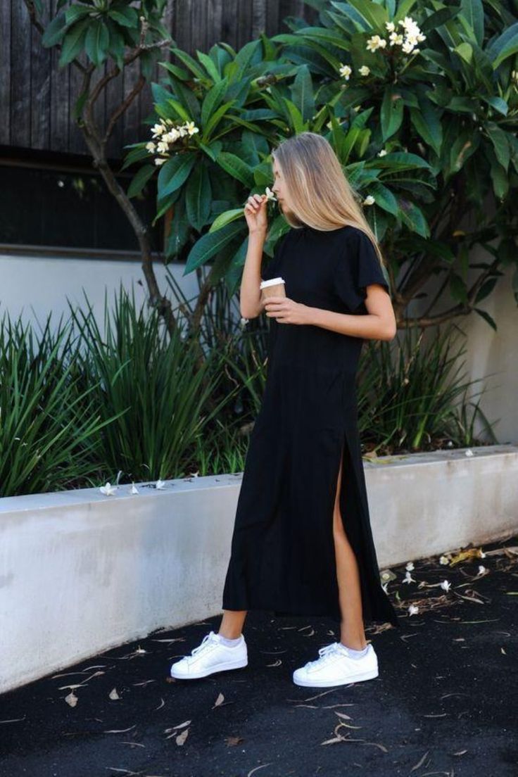 Side Slit Maxi Tee Dress Side Slit Maxi Tee Dress