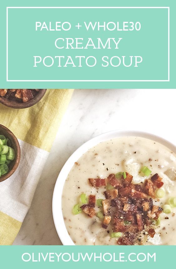 Nourish your gut with this healthy Creamy Potato Soup recipe! It's a simple soup recipe that works for both the Paleo and Whole30 diets. | w...
