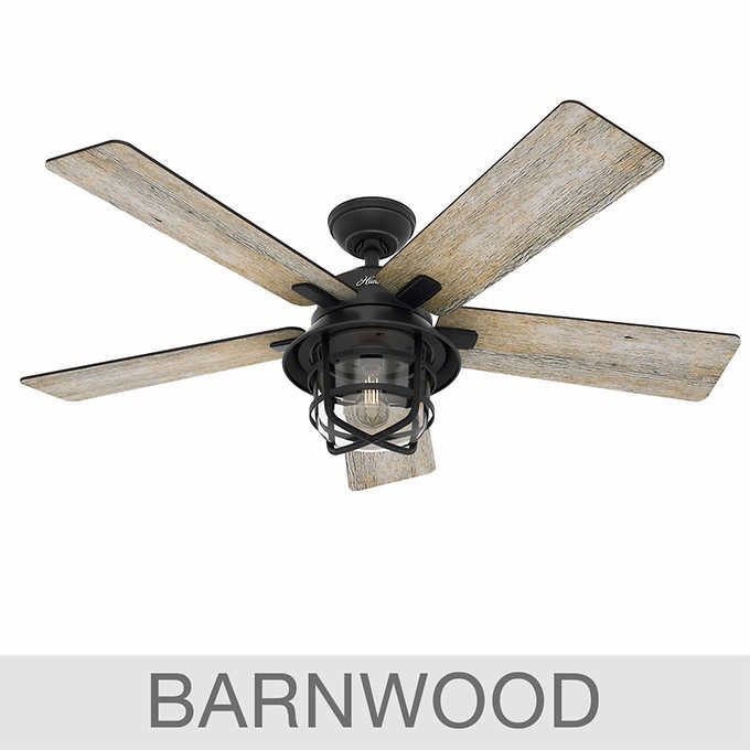 Hunter C Gables Led 54 Indoor And Outdoor Ceiling Fan Fans Living Room Outdoor Ceiling Fans, Ceiling Fan With Grey Blades