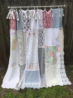 Shabby Chic Shower Curtain / Bath / Curtain / Cottage Chic / Home Decor / Shower...