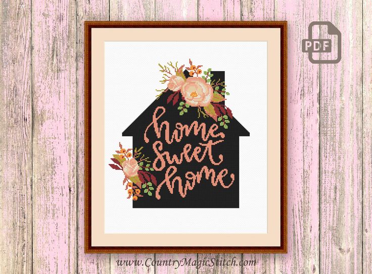nature hoop embroidery Instant download PDF Maine state Home sweet home Modern Cross Stitch Pattern quote counted cross stitch chart