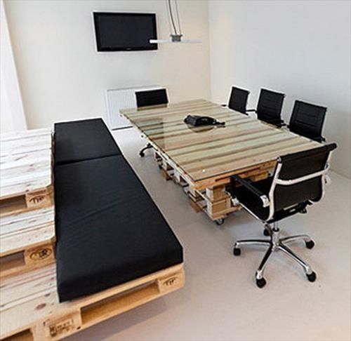 15 Best Office Pallets Furniture Images On Pinterest Crates Pallet Office Table And Desk