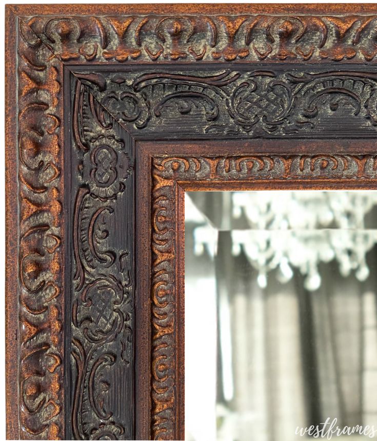 Parisienne Ornate Wood Framed Wall Mirror Antique Bronze Black Patina Finish Frames Parisienne Ornate Wood Framed Wall, Antique Bronze Framed Bathroom Mirror