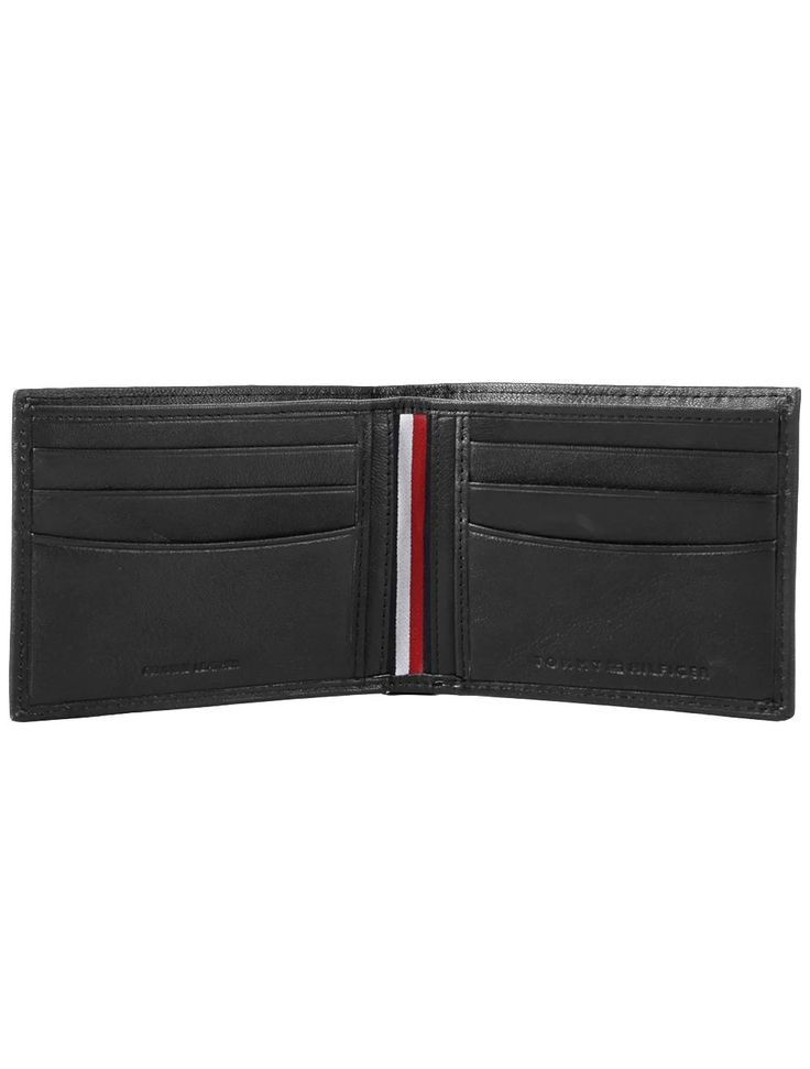 Carteira Tommy Hilfiger Masculina Couro Nappa Flat Billfold Preta