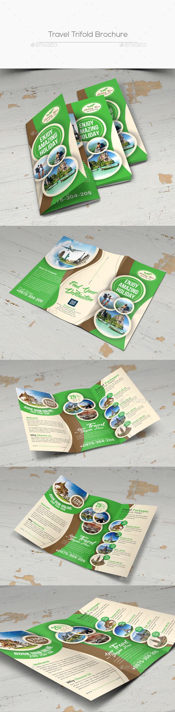 Travel Trifold Brochure #business #trifold brochure • Download here → https://graphicriver.net/item/travel-trifold-brochure/21285326?ref=pxcr