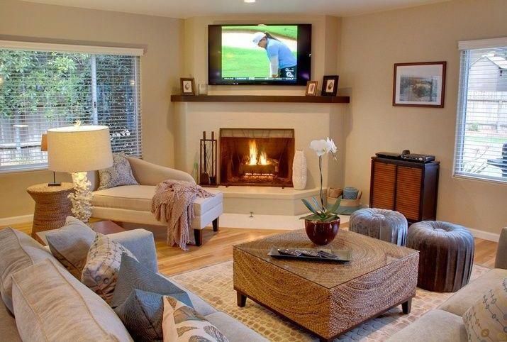 Decorating Ideas For Family Room With Corner Fireplace Google
