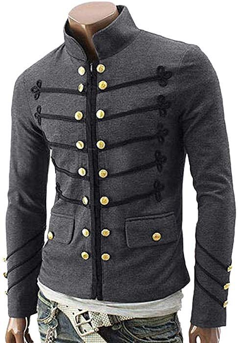 NPRADLA 2018 Jacke Herren Slim Fit Mantel Gothic Sticken NPRADLA 2018 Jacke Herren Slim Fit Mantel Gothic Sticken