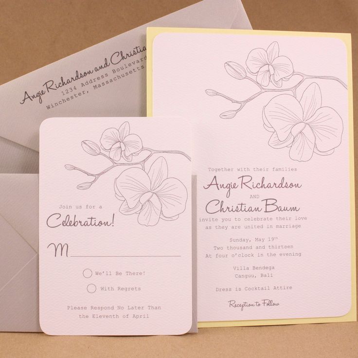 1622 Best Orchid Wedding Invitations Images On Pinterest Elegant Orchids Layered Wedding Invitation By Chikpeadesigns