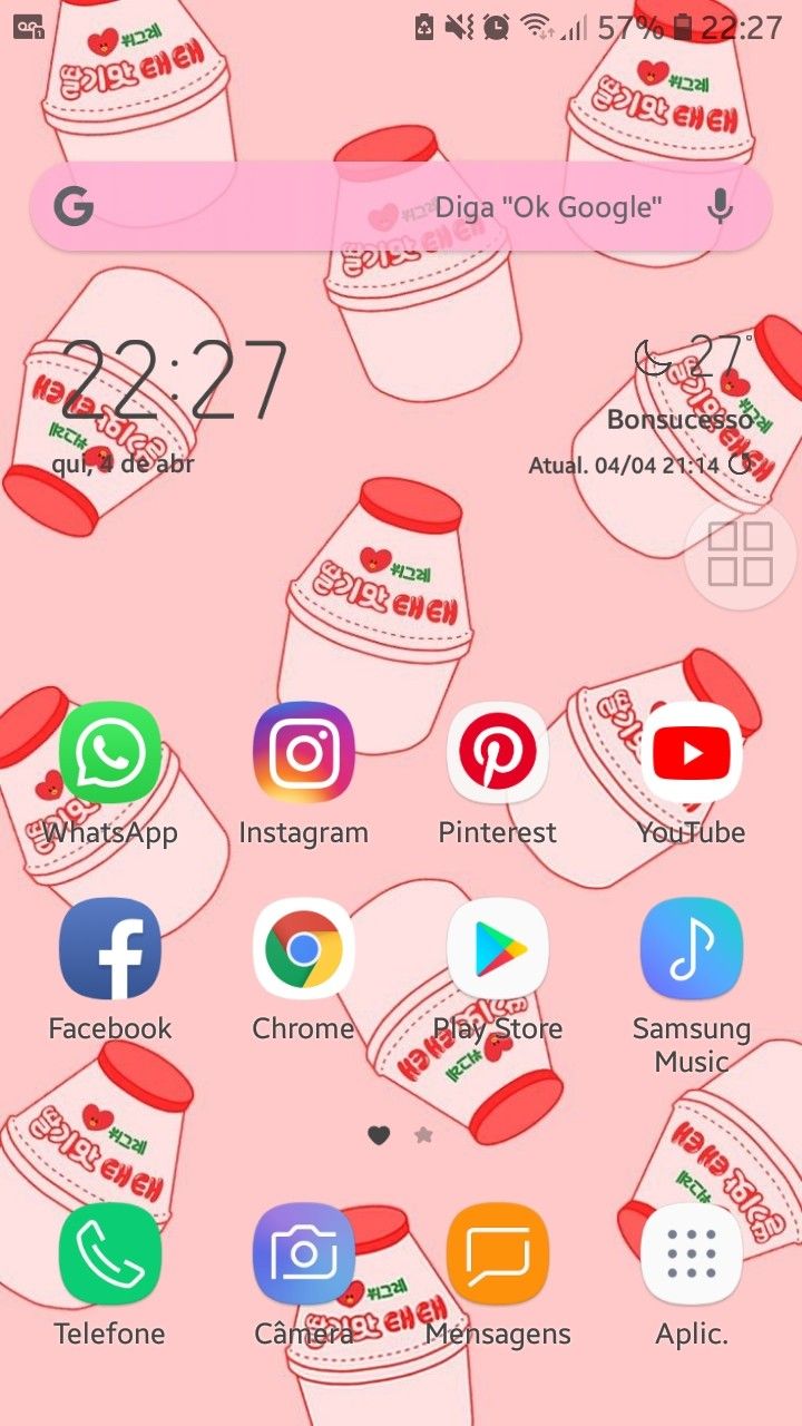 Homescreem Tela de Início Samsung J5 Prime BT21 Yakult