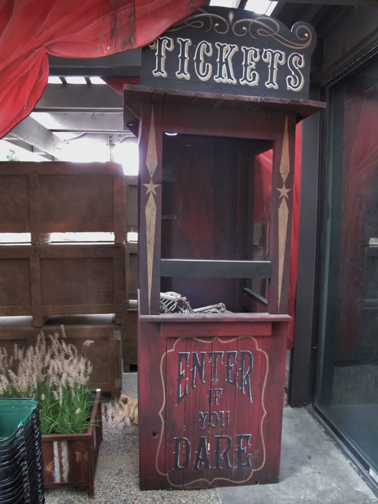 ticket booth for rogers gardens halloween carnival 2015