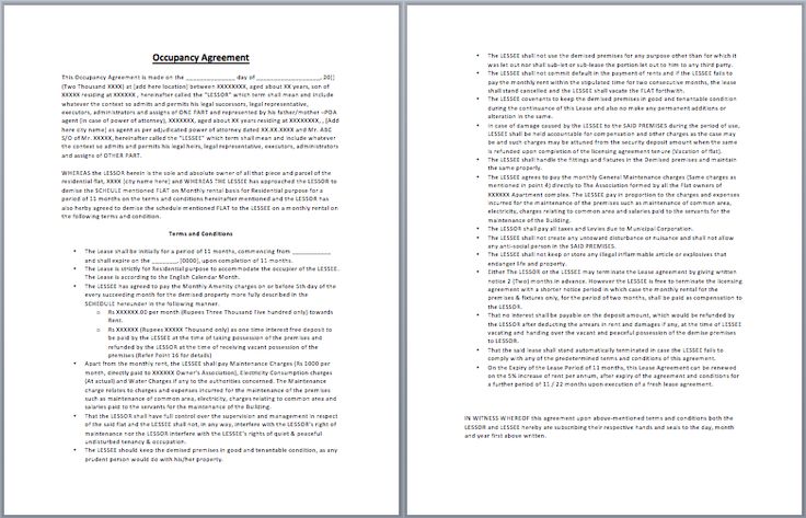 Occupancy Agreement Template Templates Pinterest Template - staff confidentiality agreement Occupancy Agreement Template Templates Pinterest Template - staff confidentiality agreement