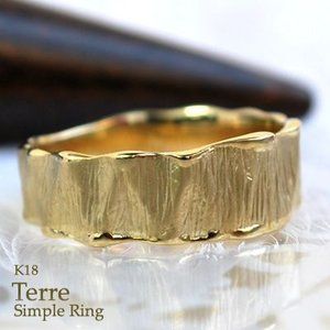 指輪 レディース リング K18 18金 18k 太め 本物 地金リング シンプル