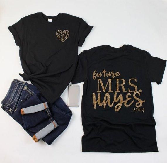 Engagement party gift Engagement announcement, Personalized future MRS shirt with custom date Engaged shirt