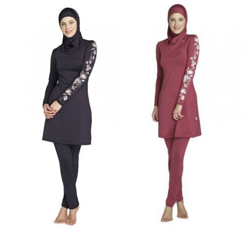 Womens Islamic Muslim Full Cover Costume Modest Swimwear Burkini Swimming Ladies