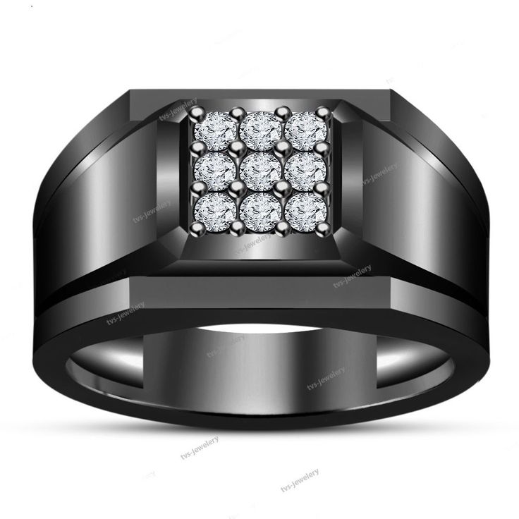 TVS-JEWELS Mens White Platinum Plated 925 Pure Sterling Silver Wedding Engagement Ring TVS-JEWELS Mens White Platinum Plated 925 Pure Sterling Silver Wedding Engagement Ring